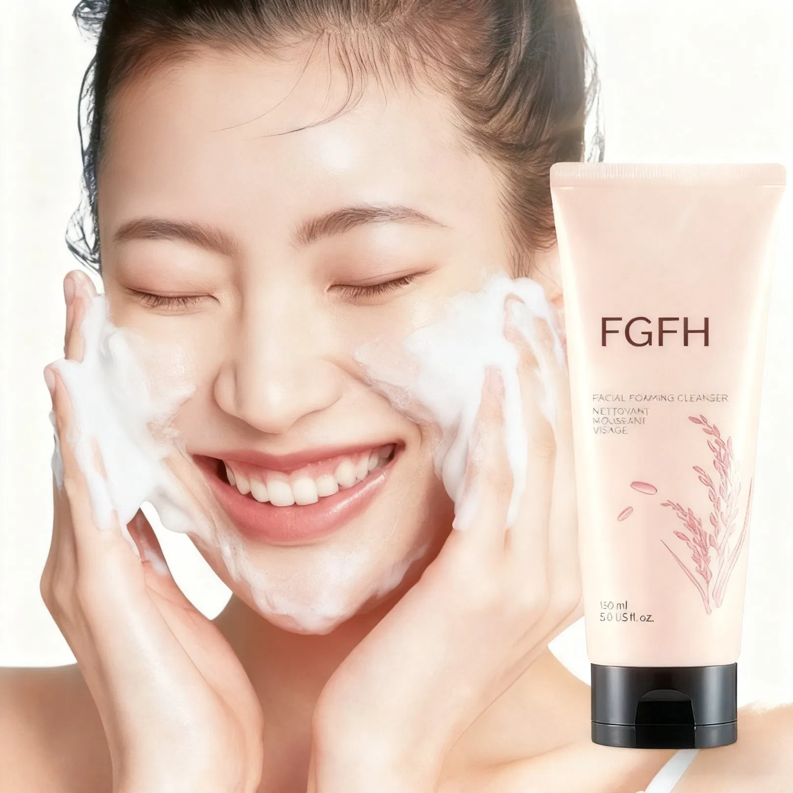 Moisture Foaming Cleansing Foam Face Wash for Sensitive Skin