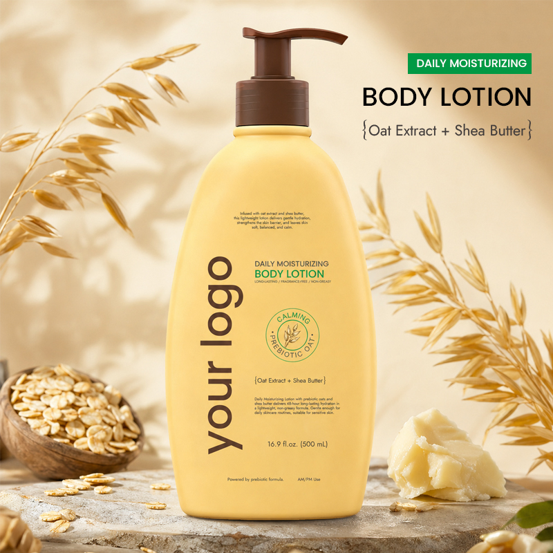 OEM ODM Nourishing Soothing Hydrating Sensitive Skin Relief 24h Long Lasting Natural Colloidal Oatmeal Shea Butter Body Lotion