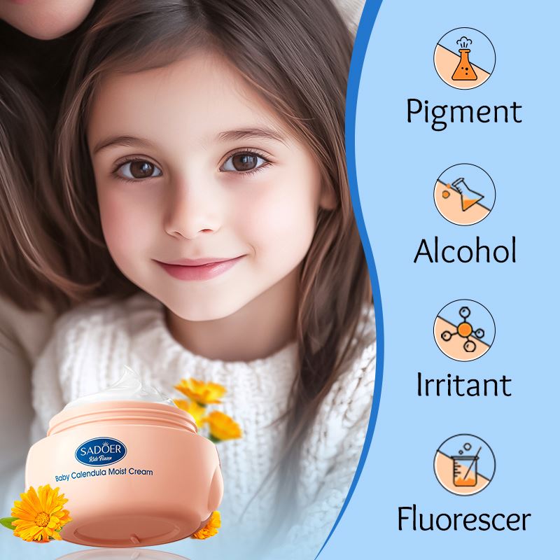 OEM SADOER Kids Moisturizer Cream Organic Calendula Gentle Hydrating Skin Care Sensitive Soothing Repair Baby Face Beauty Cream