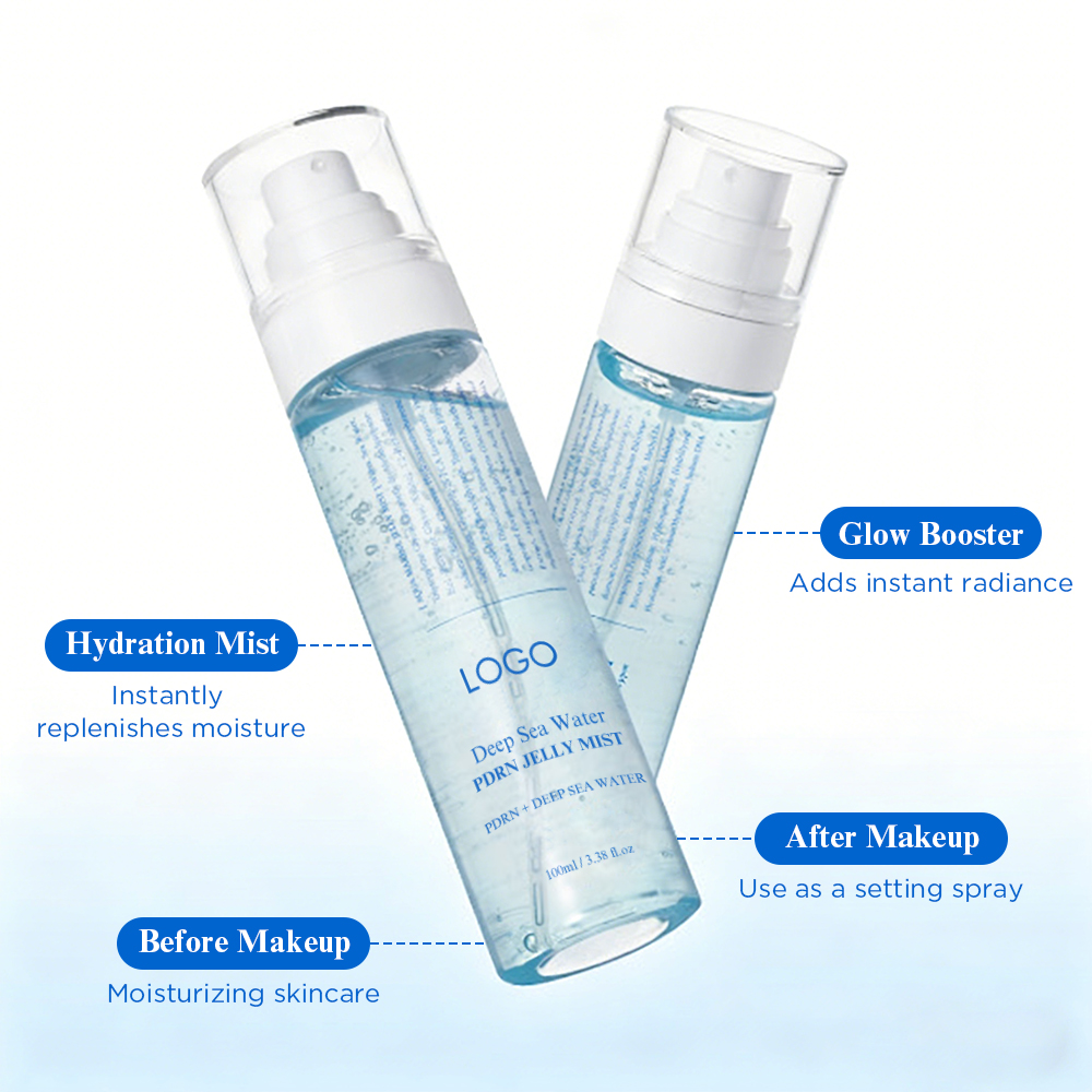 Private Label Beauty Skin Care Soothes Sensitive Skinfacial Moisturizer Dewy Glow Face Spray Deep Sea Water Pdrn Jelly Mist