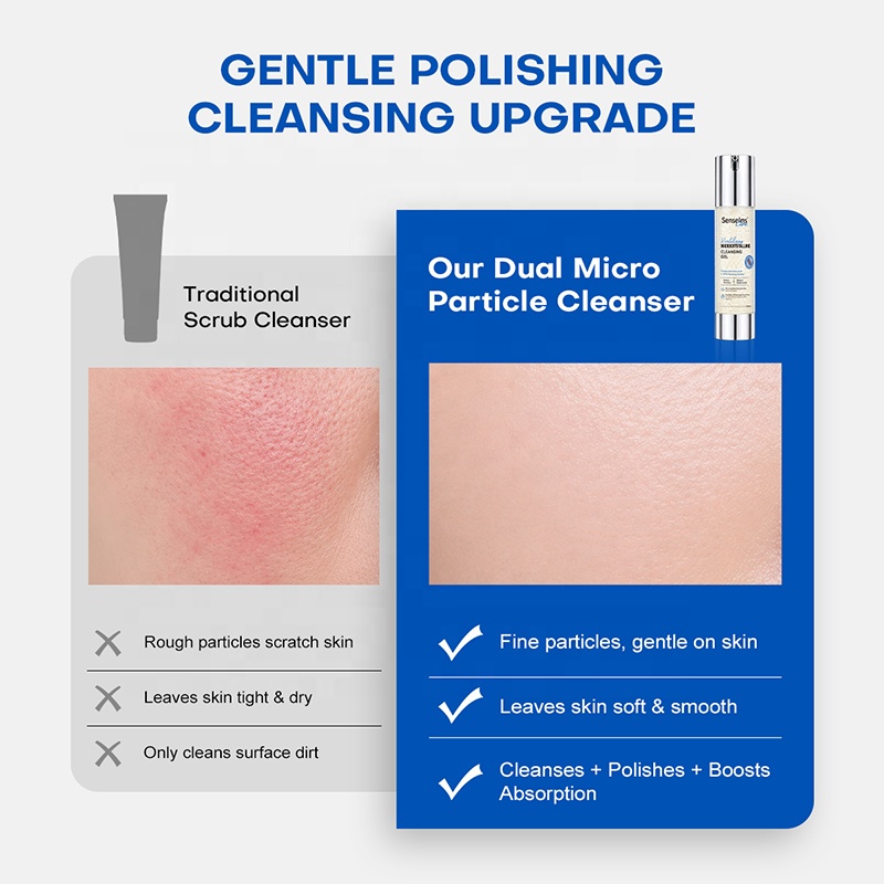 Custom Logo PDRN Gentle Exfoliating Cleansing Gel With Walnut Microcrystals Sodium Hyaluronate and Amino Acid Face Cleanser Gel