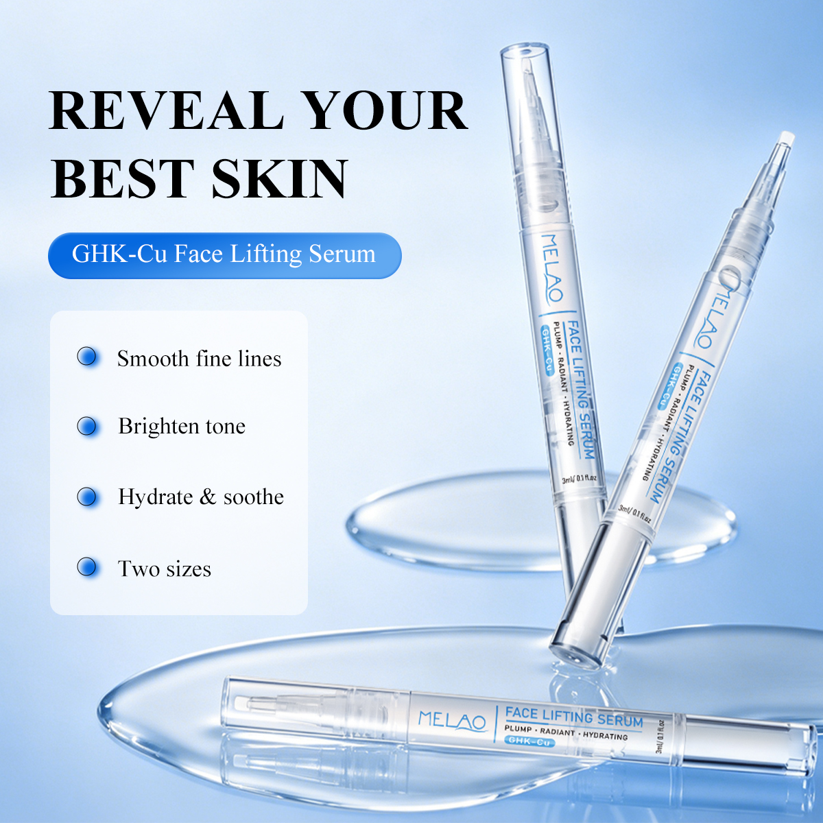 Advanced Formula ODM Beauty Care Anti-wrinkle Daily Treatment 3ml GHK-Cu Face Lifting Serum for Professional Spa Skin Contouring