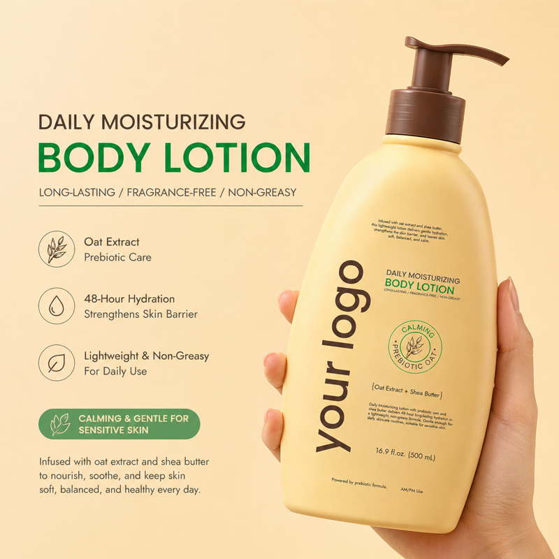 OEM ODM Nourishing Soothing Hydrating Sensitive Skin Relief 24h Long Lasting Natural Colloidal Oatmeal Shea Butter Body Lotion