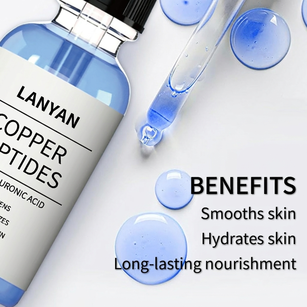 MOQ: 1 Piece Factory Custom GHK-Cu Copper Peptide Anti-Aging Serum With Hyaluronic Acid Facial Serum Private Label
