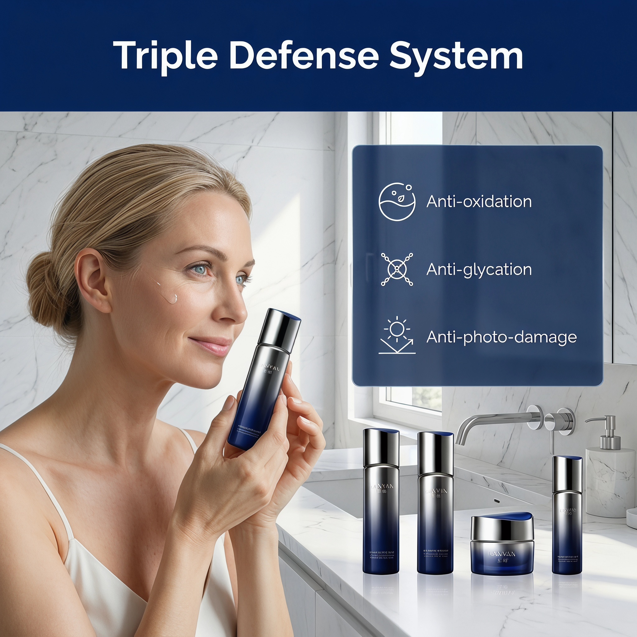 Advanced Professional Anti-Aging Ergothioneine Orchid Extract Firming Tightening Face Serum Set for Sensitive Redness Prone Skin