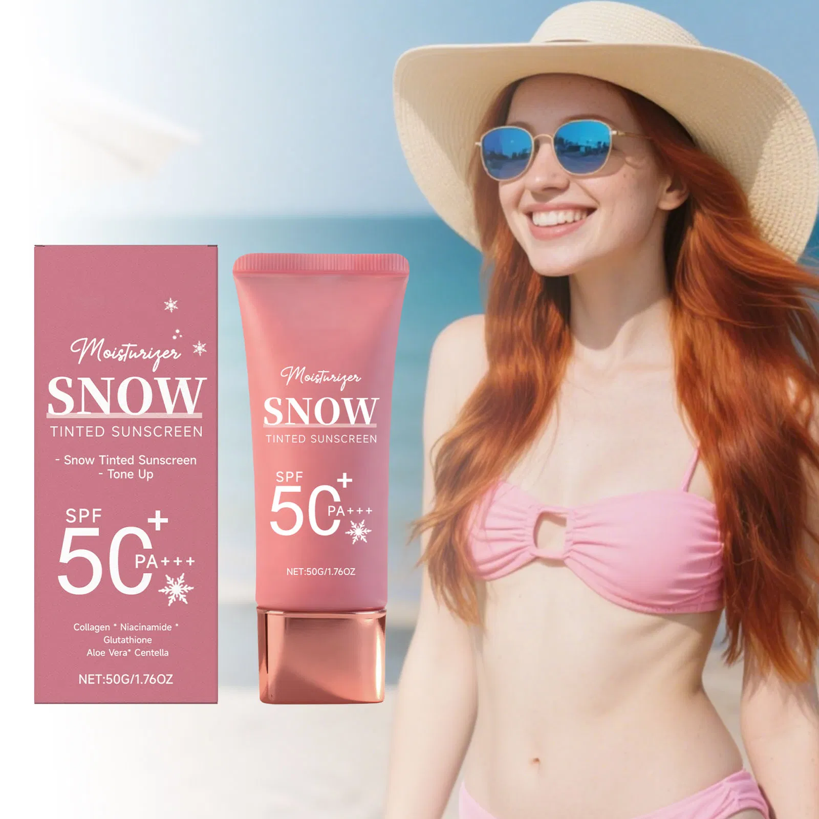 All-in-One Face Sunscreen Foundation with Broad Spectrum Protection Against UVA UVB Rays Tinted Sunscreen Mositurizer