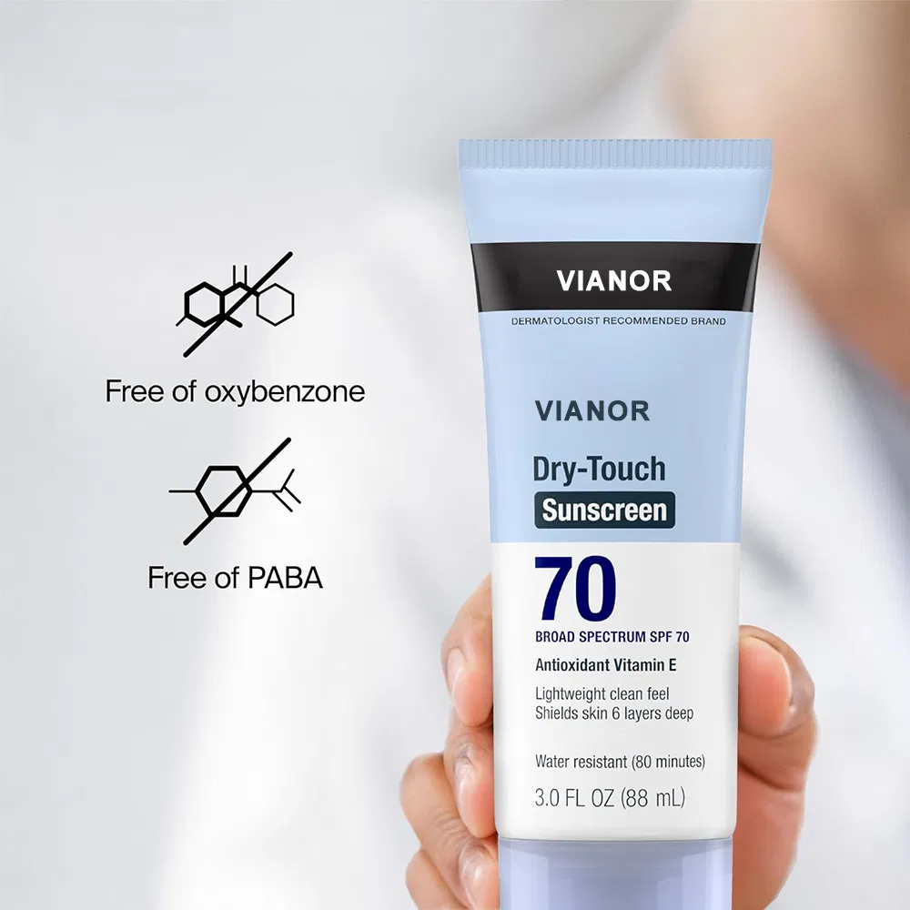 Private Label SPF 50 Oil-Free and Zinc-Oxide Tinted Sunburn Sun Block Sunscreen