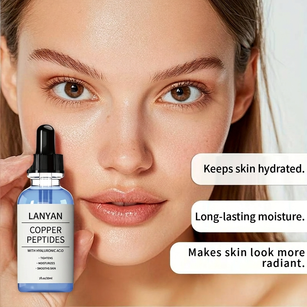 MOQ: 1 Piece Factory Custom GHK-Cu Copper Peptide Anti-Aging Serum With Hyaluronic Acid Facial Serum Private Label