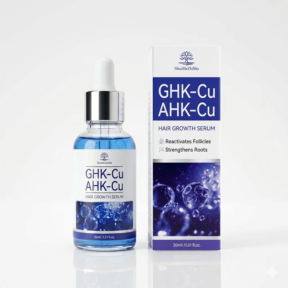 GHK-Cu AHK-Cu Hair Growth Oil Copper Peptide Anti Hair Loss Scalp Treatment Serum for Thinning Hair Peptide Serum Private Label