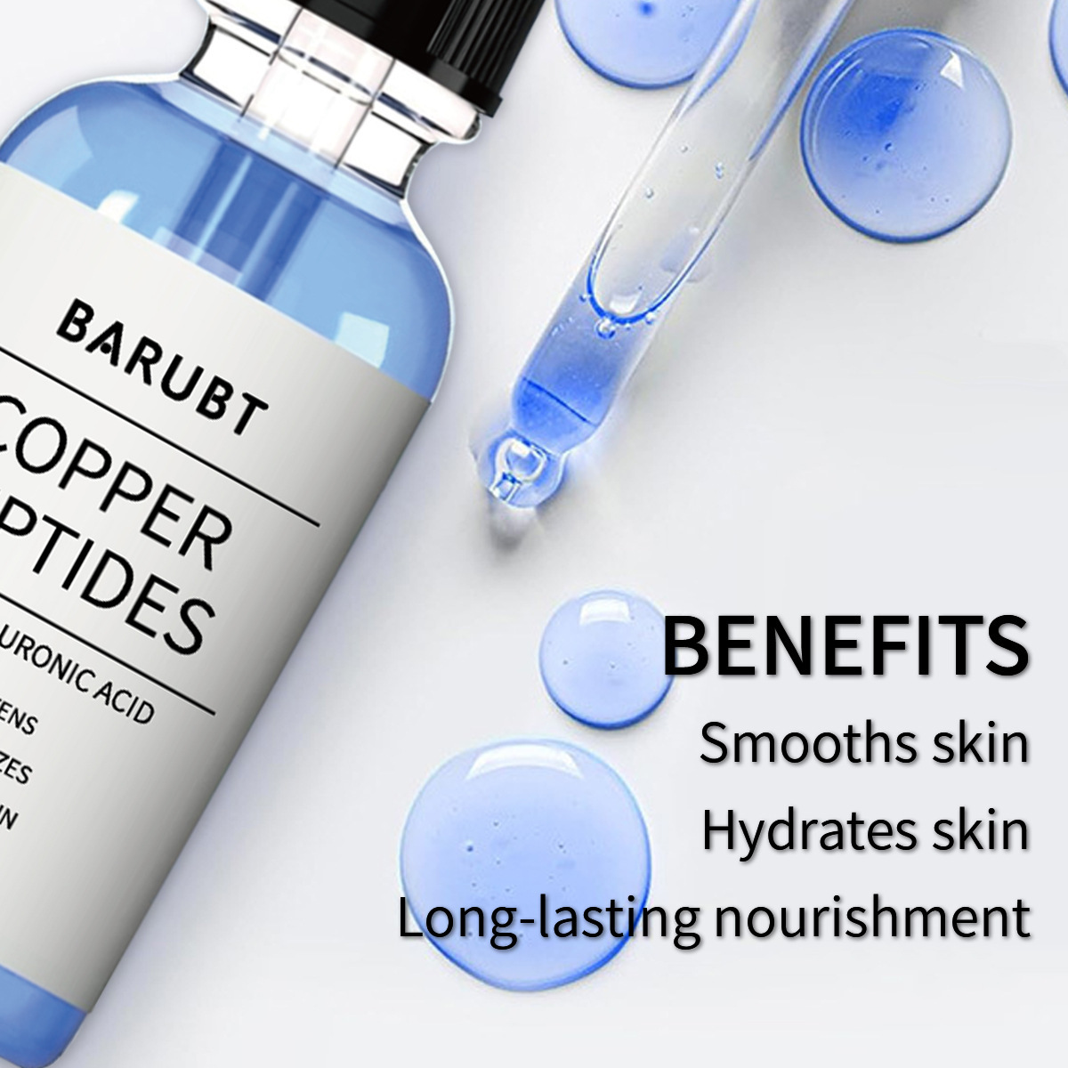 Custom Copper Peptides Serum For Face With GHK-Cu Peptide And Hyaluronic Acid Anti-Aging Facial Serum Dropshipping Products
