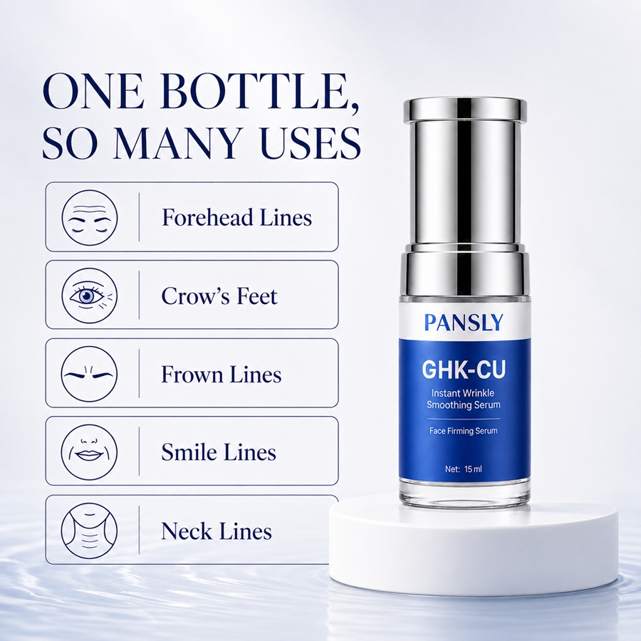 OEM Wholesale GHK-Cu Blue Copper Peptide Face Serum Instant Wrinkle Smoothing Firming Essence Facial Serum