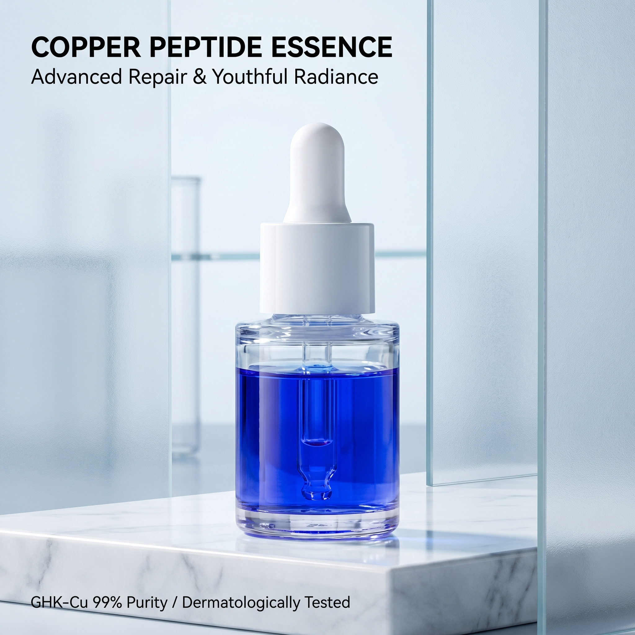 Copper Peptide (GHK-Cu) Essence 99% Purity Advanced Repair &amp; Youthful Radiance Serum OEM ODM