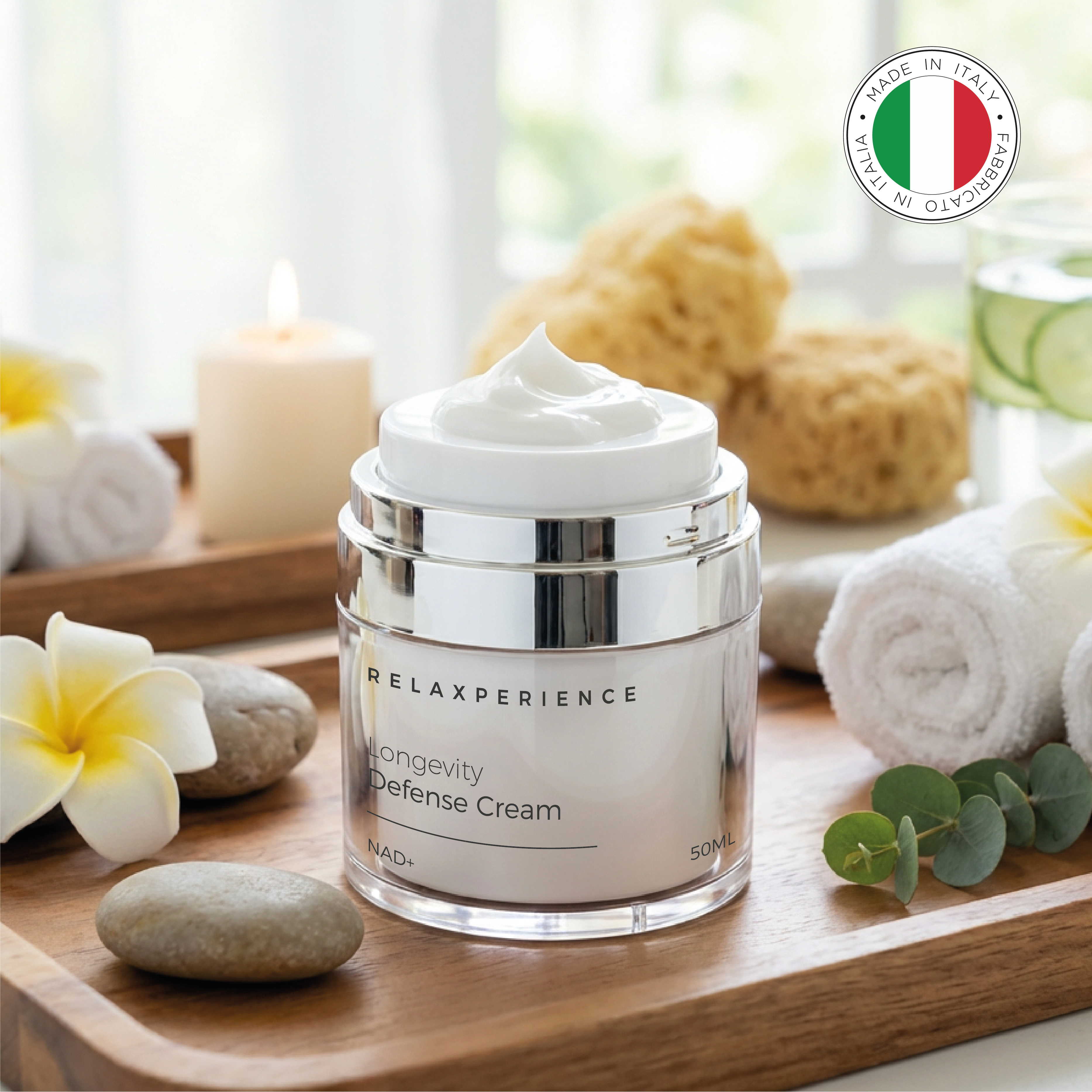 NAD+ RELAXPERIENCE Advanced Longevity Defense Skin Care-Total Skin Defense Cream 50ml-Anti-Wrinkle Firming for All Skin