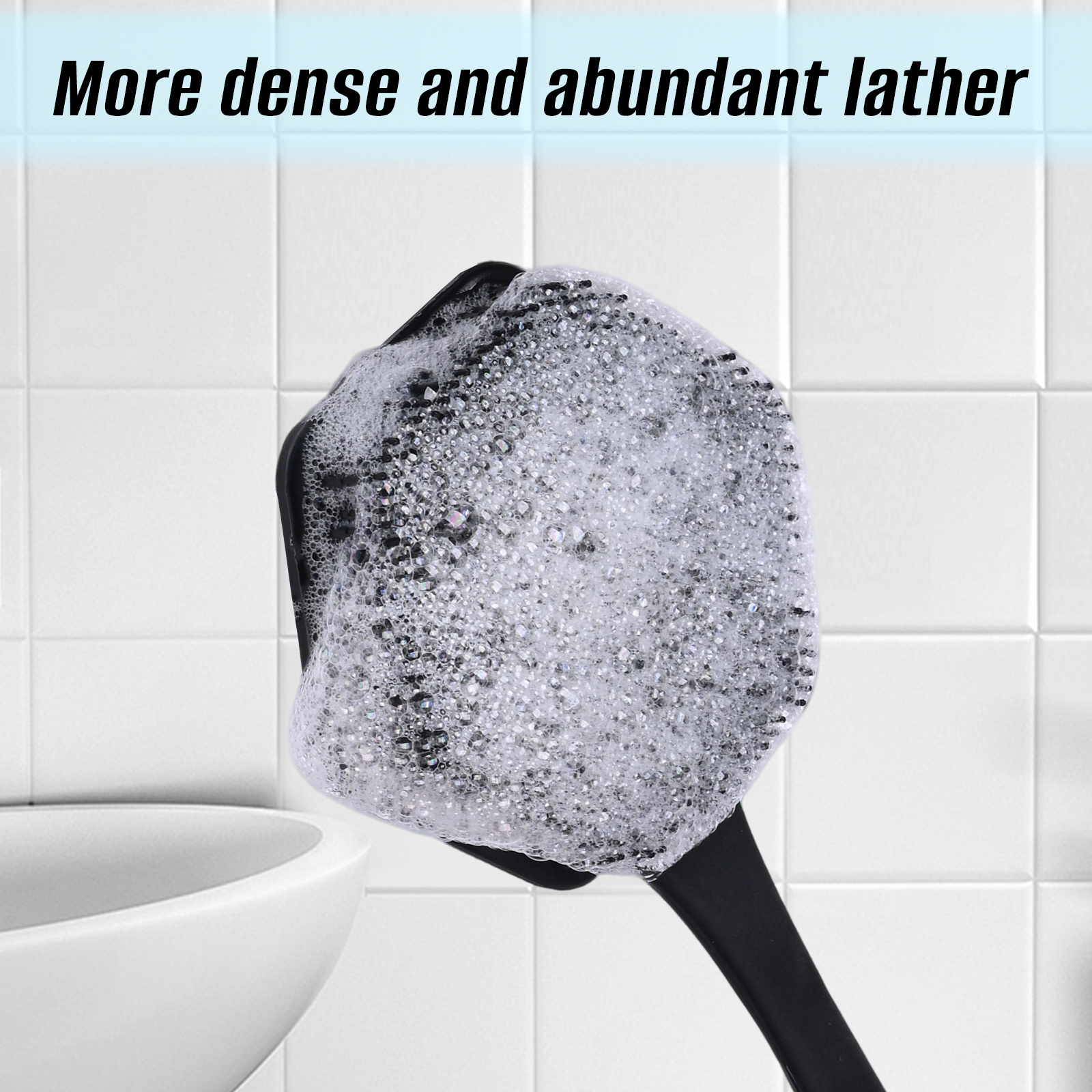 Custom Logo Double Side 14.96 Inch Exfoliation Back Shower Brush Silicone Body Scrubber Bath Body Brush With Long Handle