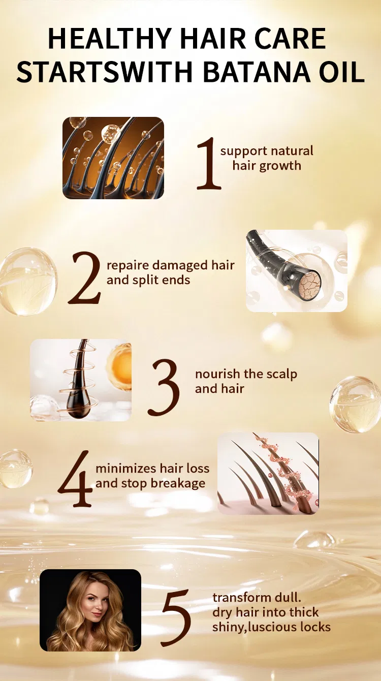 Custom Organic Batana Oil Hair Mask Shampoo Conditioner Promote Hair Growth Moisturizing Repair Damaged Batana Oil Hair Care Set