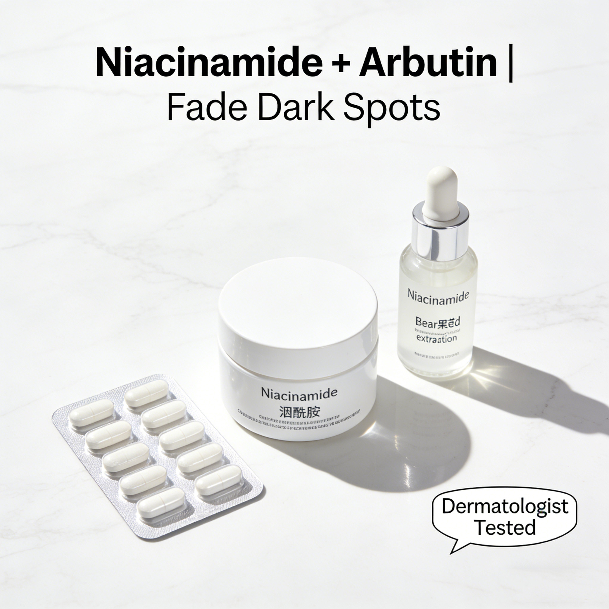 Fast Whitening Facial Cream With Glutathione &amp; Kojic Acid - Brighten Dark Spots, Organic Plant Extracts For Even Skin Tone