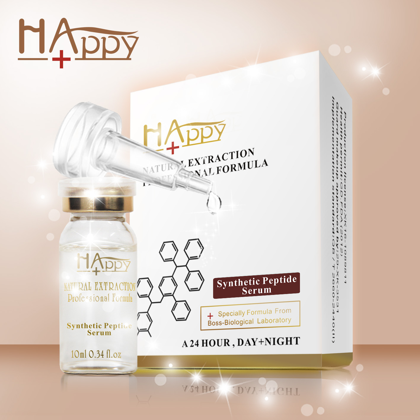 Happy+ Synthetic Peptide Serum Display 1