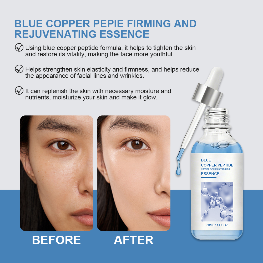 OEM/ODM Advanced Blue Copper Peptide Serum GHK-Cu Anti-Aging Skin Barrier Repair With Matrixyl &amp; Hyaluronic Acid Face Serum