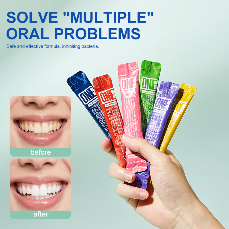 ONE Portable 12ml*20pcs Organic Pocket Mouthwash Strip Mint Fresh Whitening Alcohol-Free Capsule Bad Breath Oral Care Travel