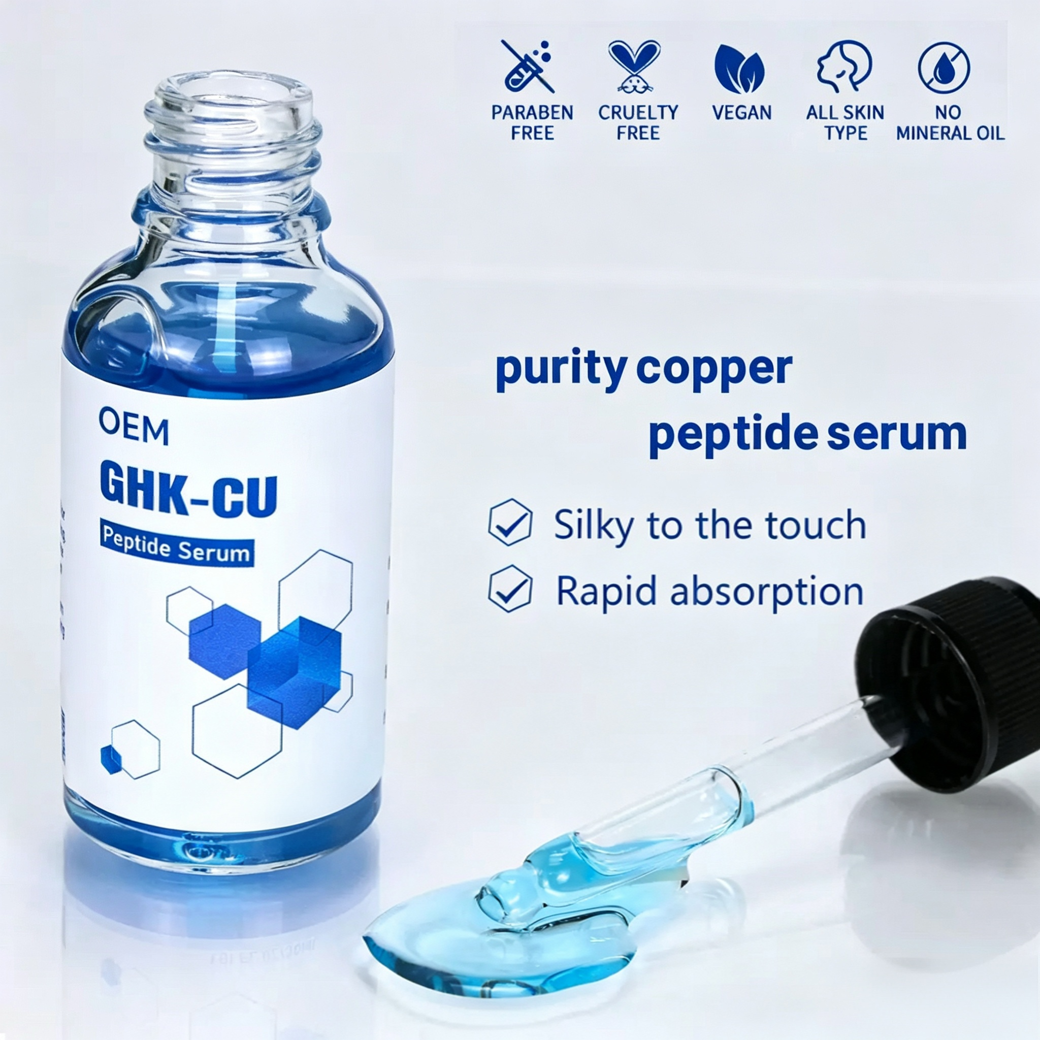 Professional GHK-Cu Snap-8 Peptide Serum for Advanced Anti-aging Intensive "8D" Tightening Results Innovative High-tech Formula