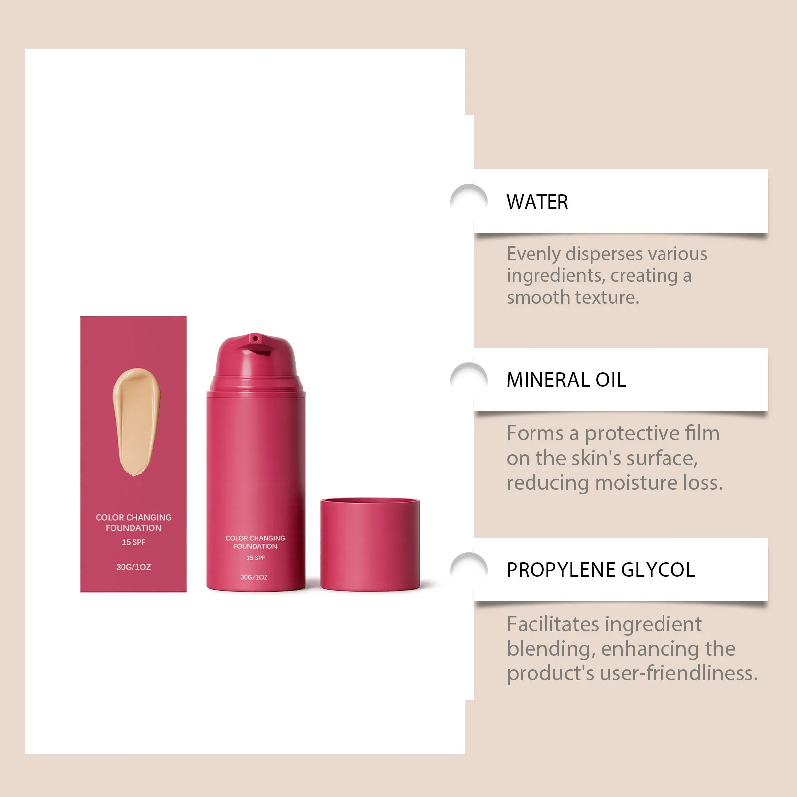 Private Label Mineral Tinted Sunscreen Serum Drops Vegan Organic Hyaluronic Acid SPF 50+ Moisturizer Sun Protector for Face