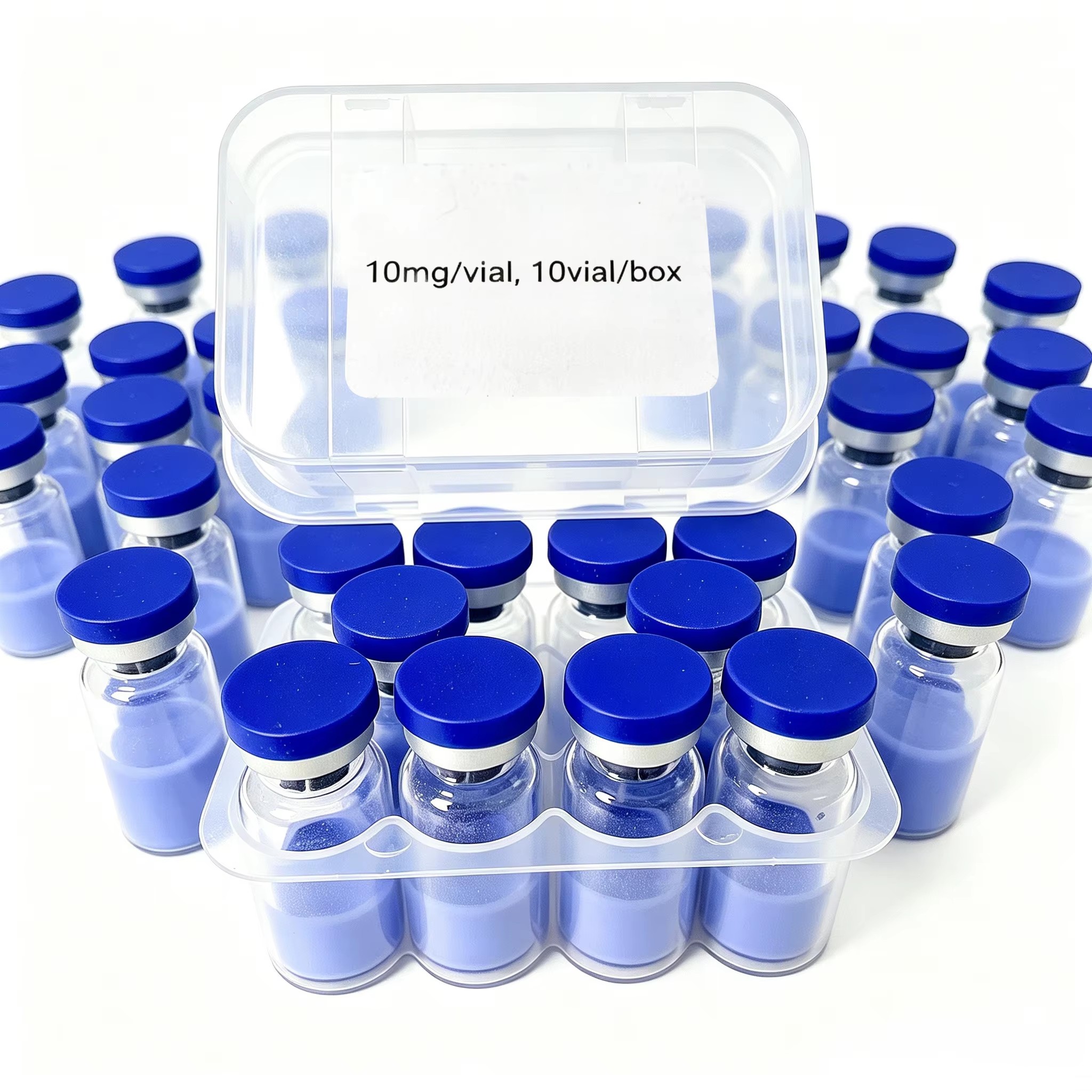 High Purity 99% GHK-Cu Copper Peptide 50mg/100mg, Cosmetic Grade, Blue. Supplied From Chinese Factory, Fast Shipping.