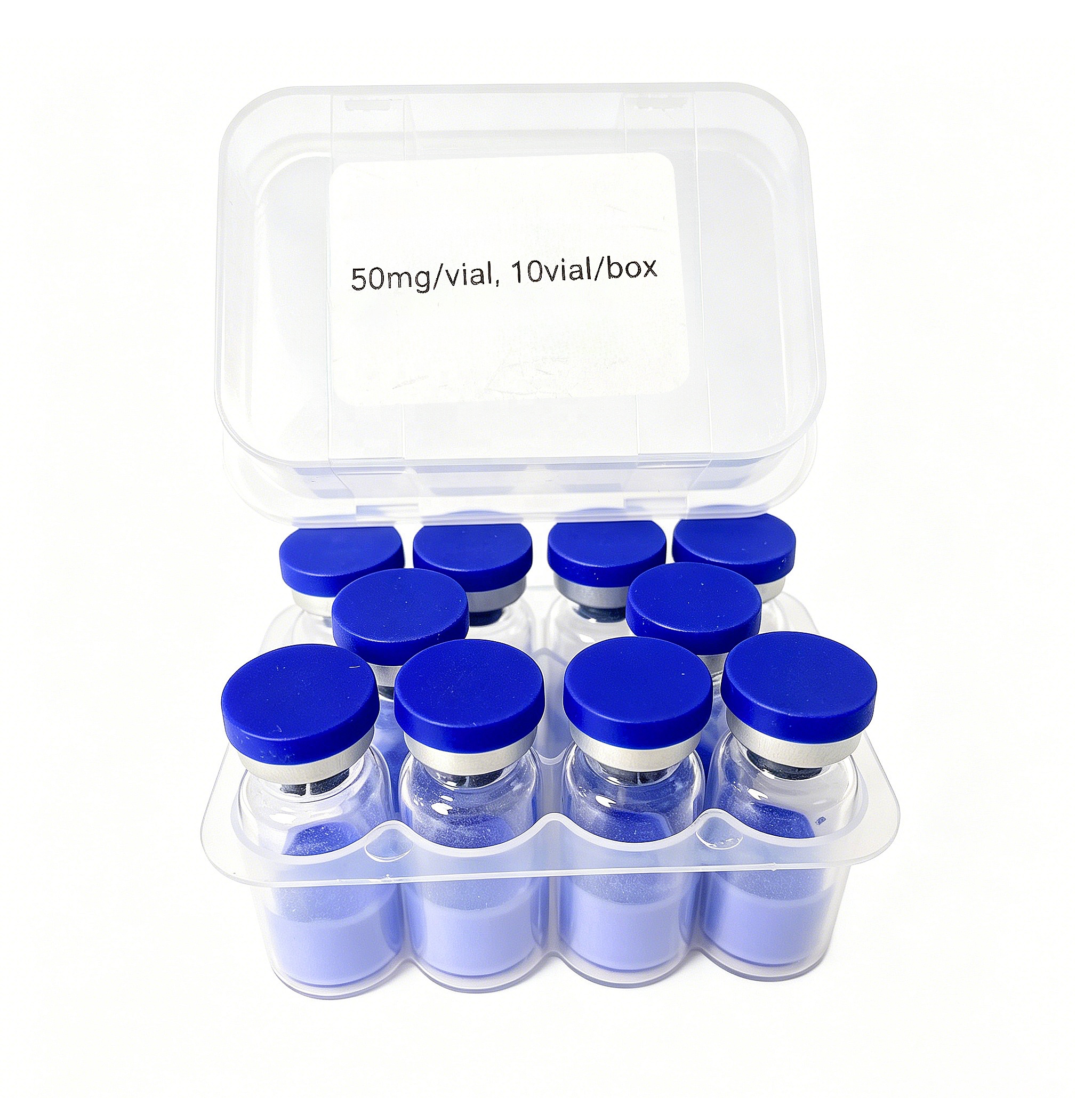 High Purity 99% GHK-Cu Copper Peptide 50mg/100mg, Cosmetic Grade, Blue. Supplied From Chinese Factory, Fast Shipping.