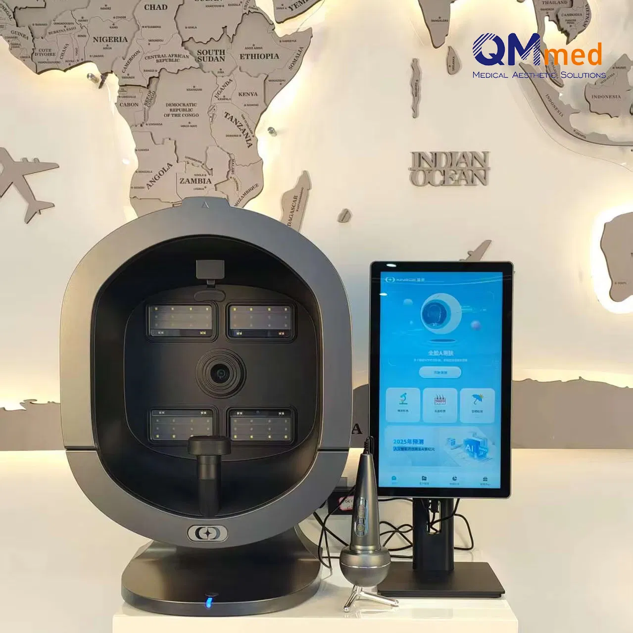 3D Ai Skin Analyzer Professional Facial Scanner Magic Mirror UV Detection Moisture Test for Salon Home Use EU Us Jp Plugs