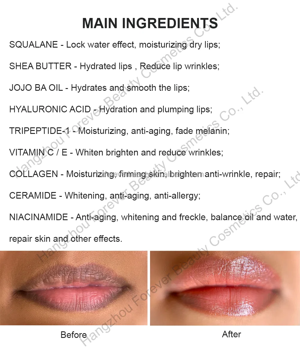 Custom Lip Whitening Treatment Peptide Collagen Lips Treatment Private Label for Dry Crackle Dark Lips