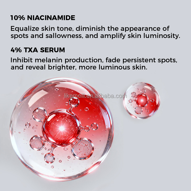 Korean Skincare OEM 30ml Hyaluronic Acid Niacinamide 10% + TXA 4% Dark Spot Serum Hyperpigmentation Correcting Brightening Serum