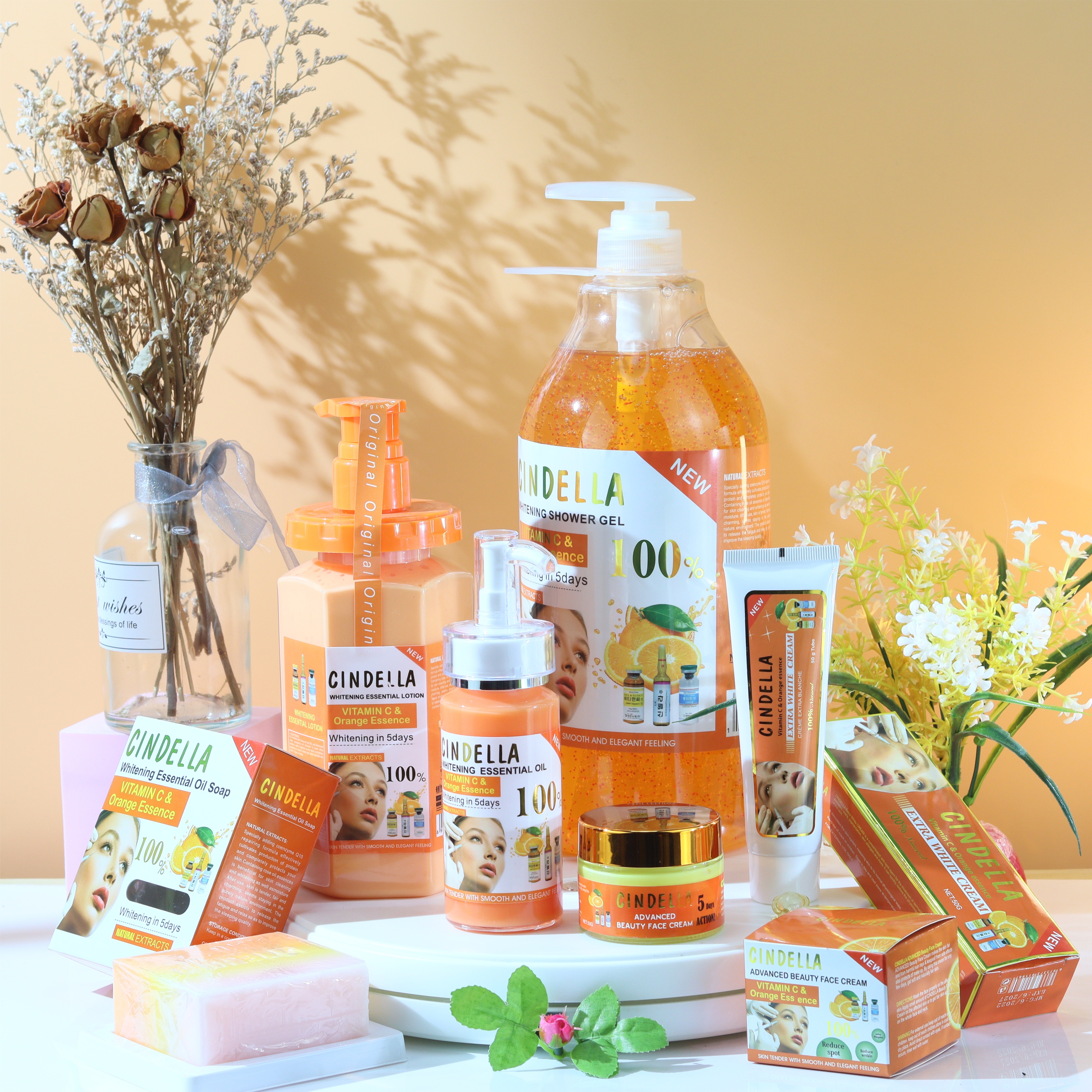 Private Label Skin Care Sets Organic Best Moisturizing Whitening Cream Vitamin C Beauty Skin Care Products and Cosmetics Set