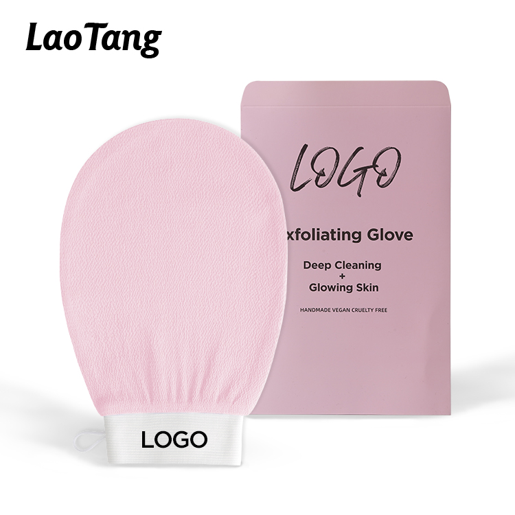 Custom Logo And Package Viscose Moroccan Hammam Bath Gloves Scrub Turkish Exfoliating Body Mitt Massage Skin For Sauma
