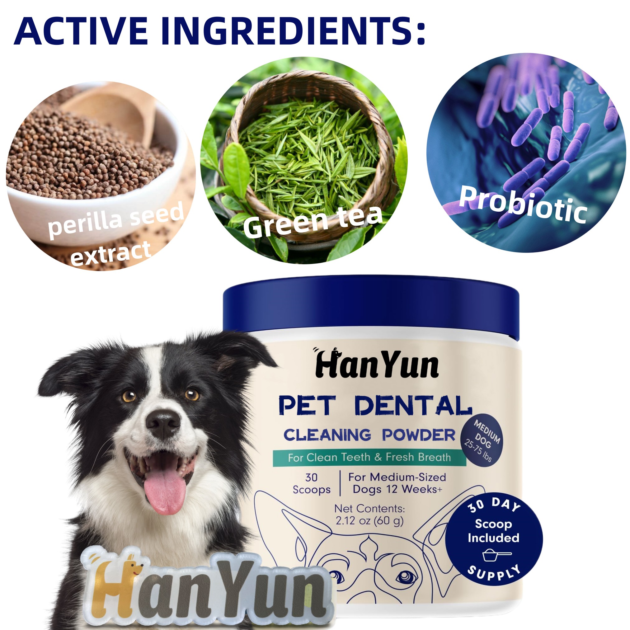 OEM/ODM Pet Dental Powder Oral Care Supplement Supports Fresh Breath and Teeth Cleaning - Plaque Off for Dogs