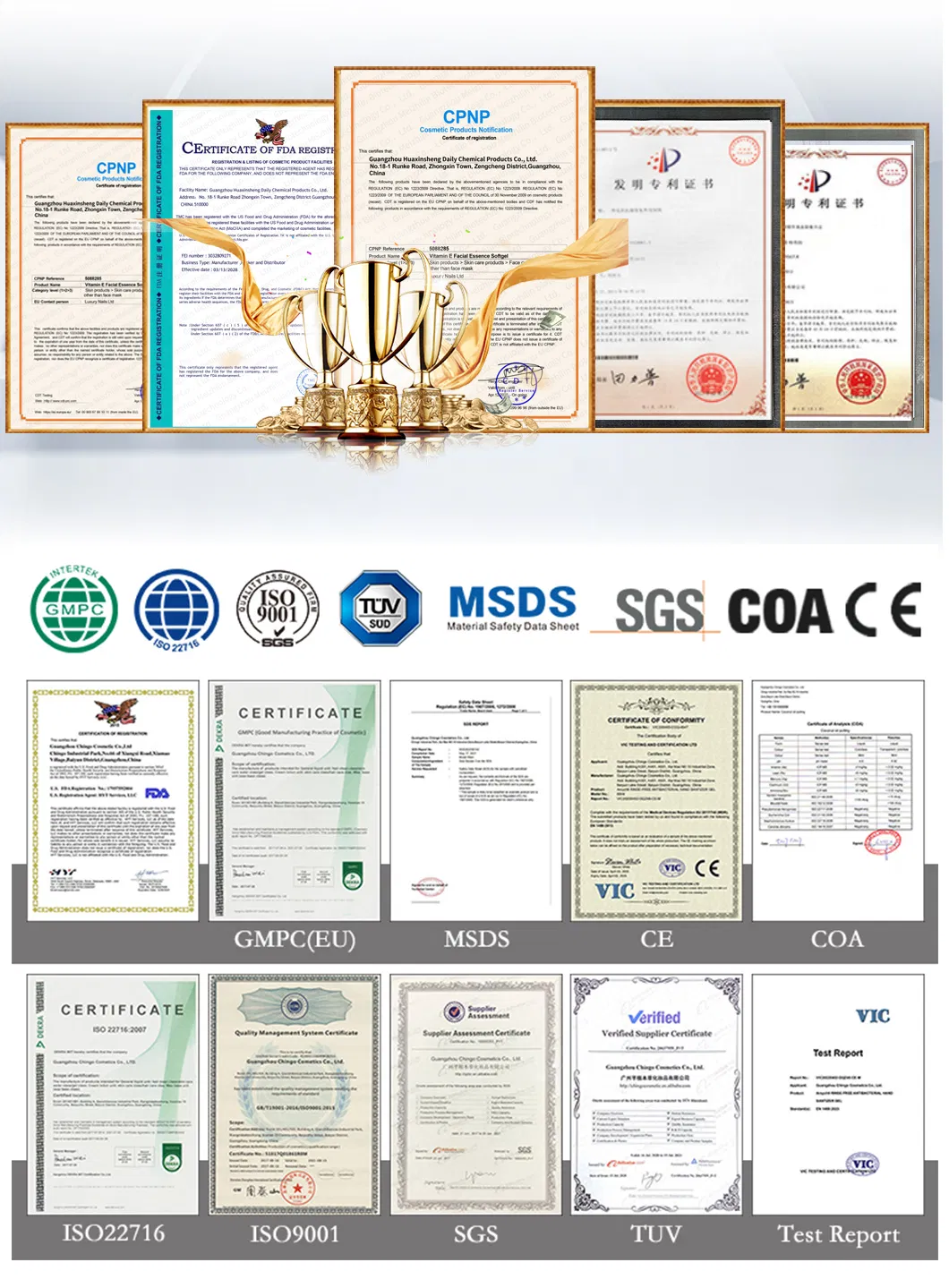 Official quality certificates