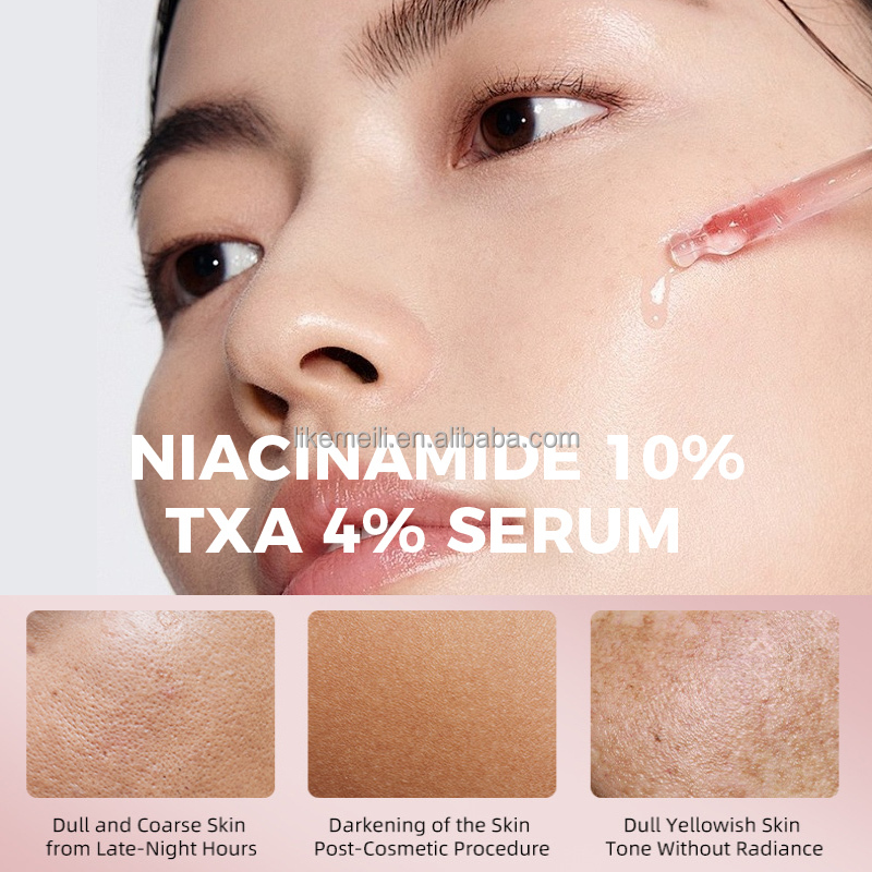 Korean Skincare OEM 30ml Hyaluronic Acid Niacinamide 10% + TXA 4% Dark Spot Serum Hyperpigmentation Correcting Brightening Serum