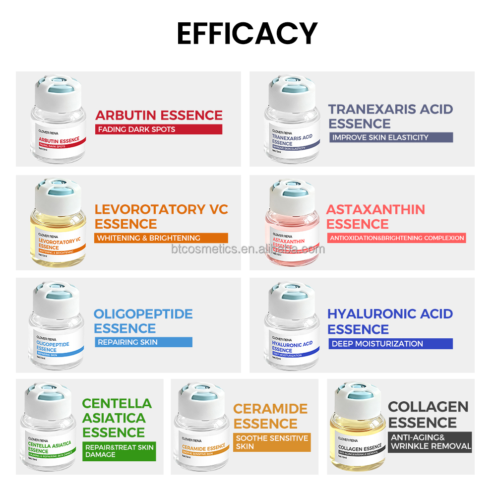 High Content Active Ingredients Custom Brand 9Essence Facial Serum Whitening Anti-Aging Moisturizing Set with Bottle