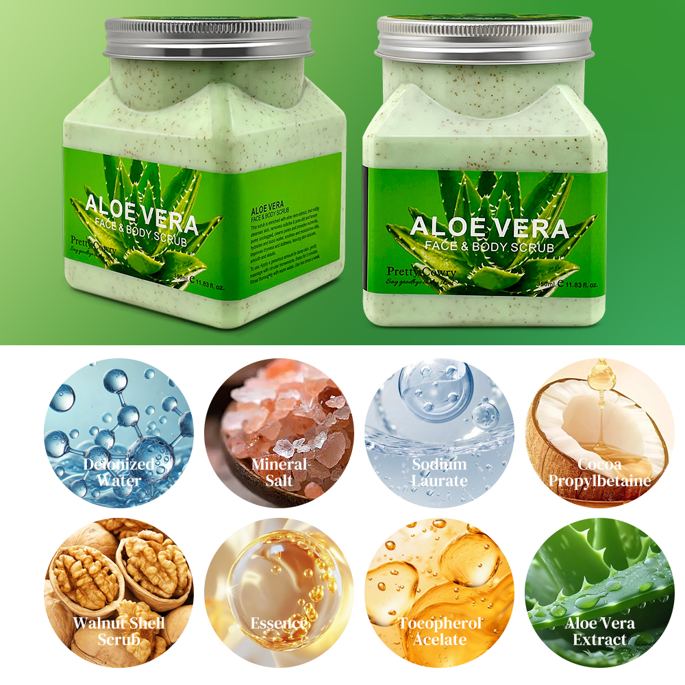 350g Organic Body Scrub Body Scrub Exfoliator Natural Body Scrub With Aloe Vera Extract