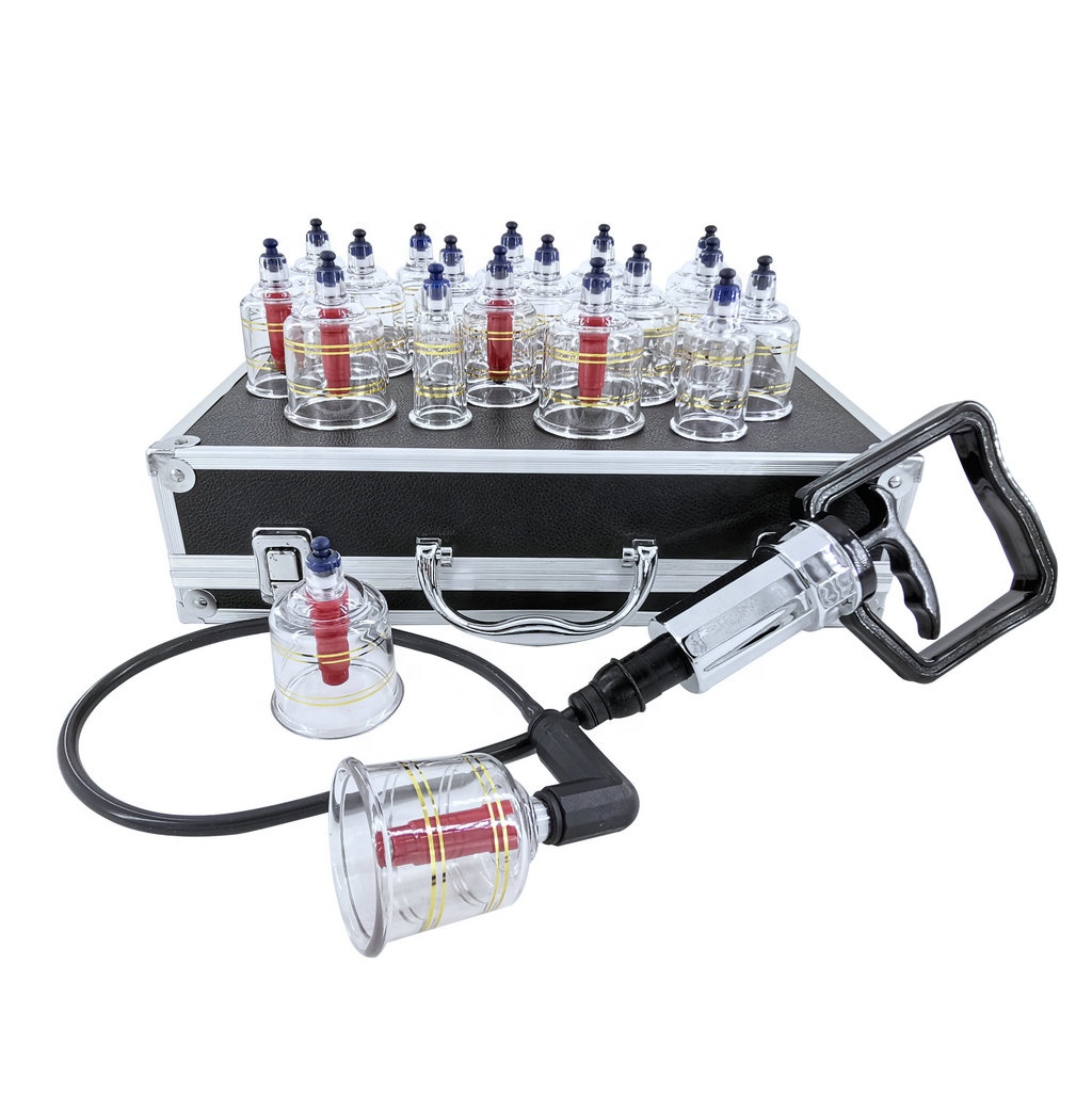 Korea Style Plastic 17-Piece Professional Cupping Set for Body Therapy and Pain Relief