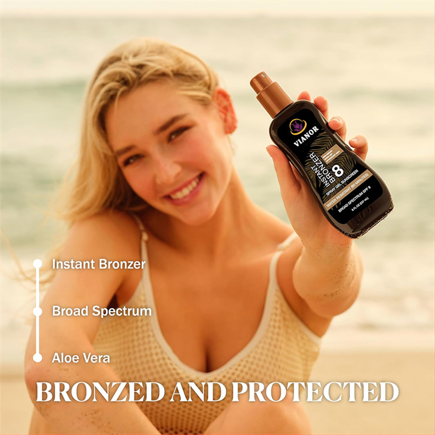 Direct Sale Private Label SPF 50 Oil-Free and Zinc-Oxide Tinted Sunburn Sunscreen Spray Whitening Sunblock Body