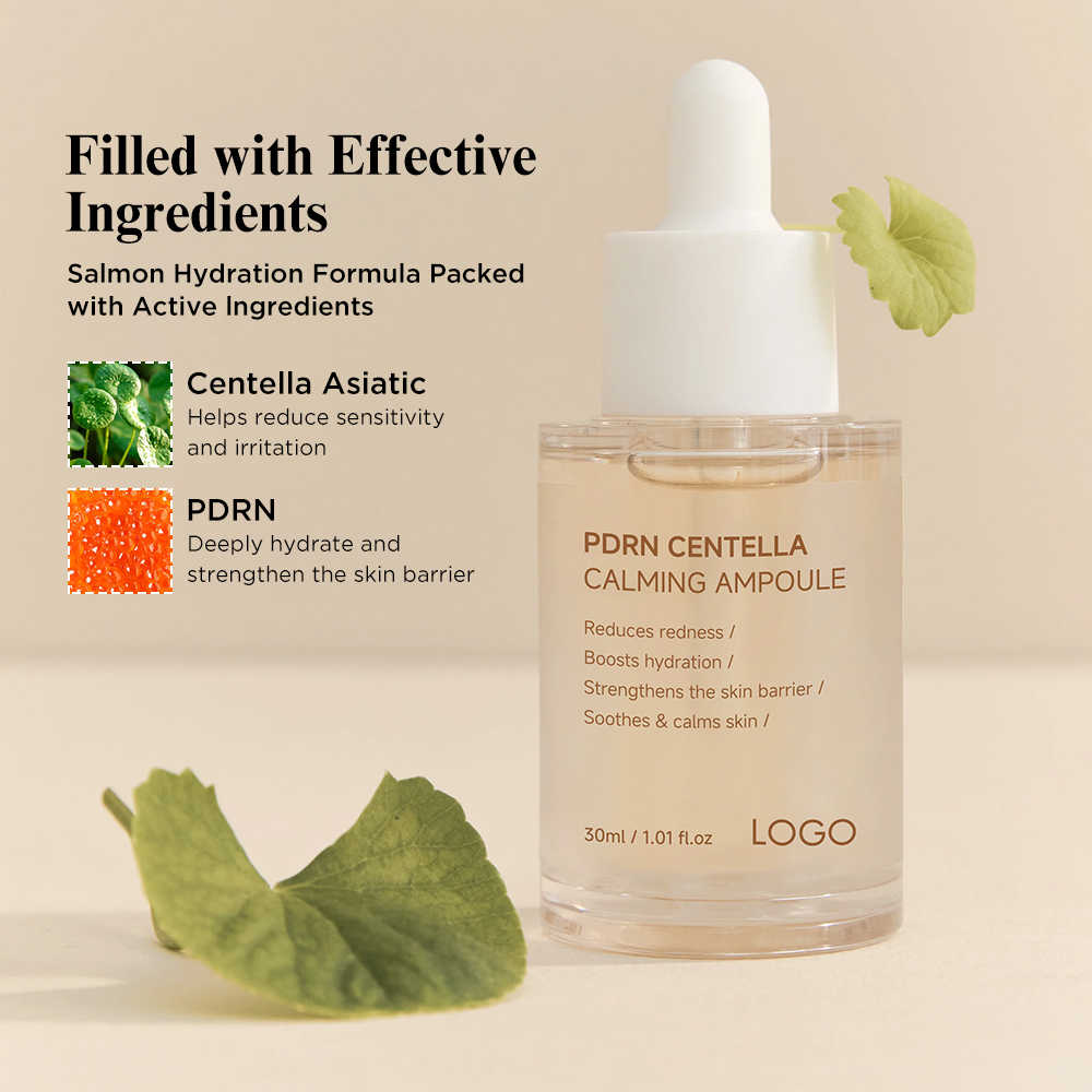 Skincare Oem/Odm Factory Glowing Reduce Redness Face Mositurizer Skin Serum Pdrn Centella Calming Ampoule
