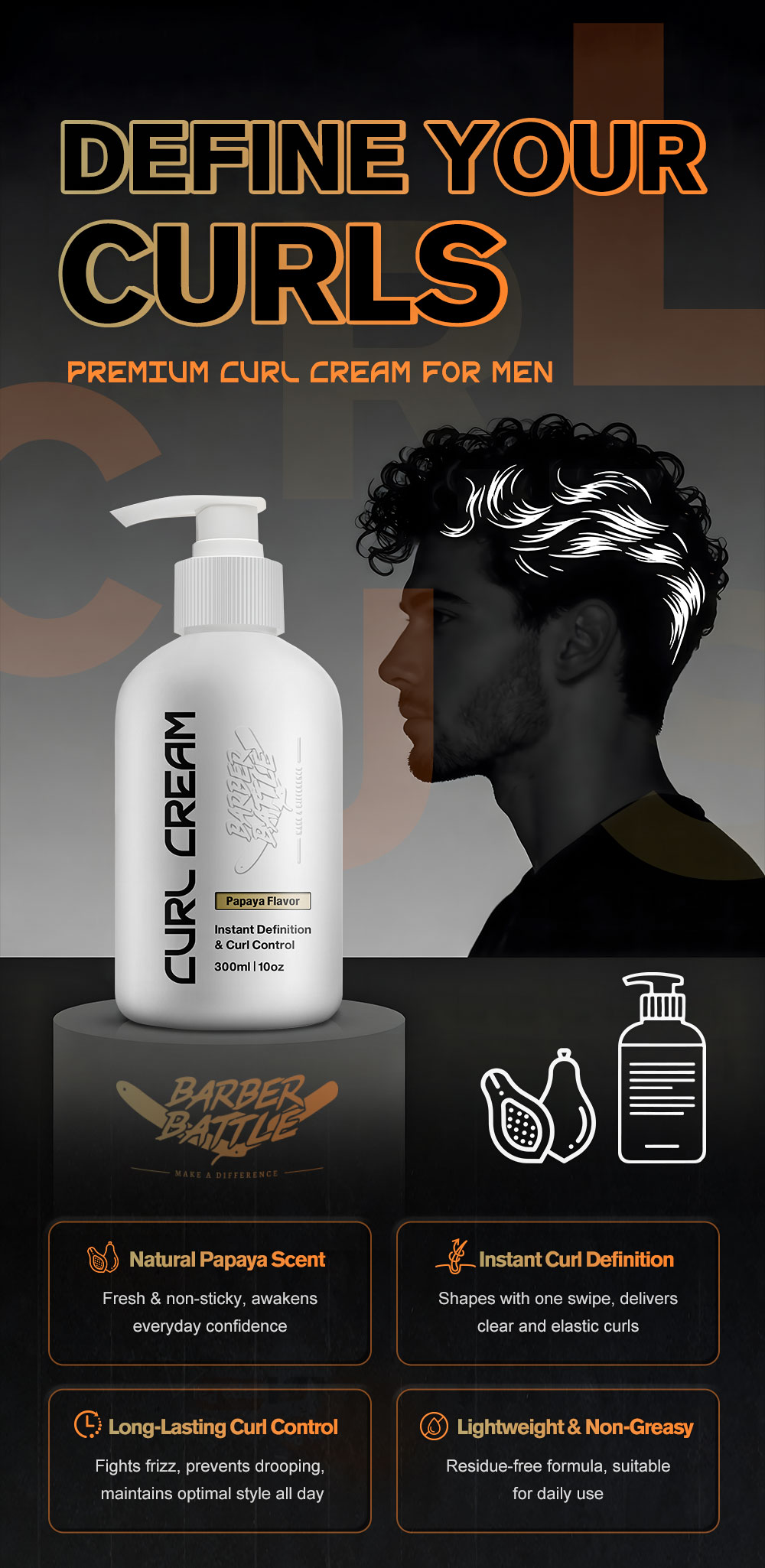 Curl cream packaging display