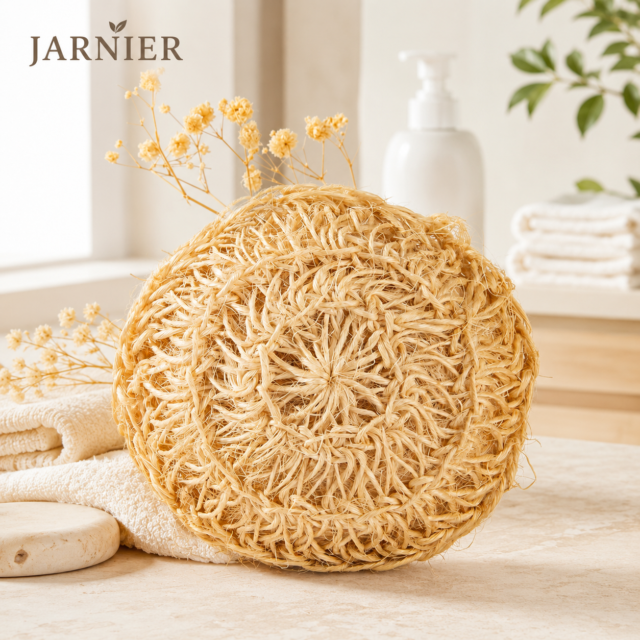 Jarnier Popular 100% Sisal Fiber Natural Body Exfoliator Shower Bath Scrubber Ball Plant Based Round Exfoliating Bath Sponge