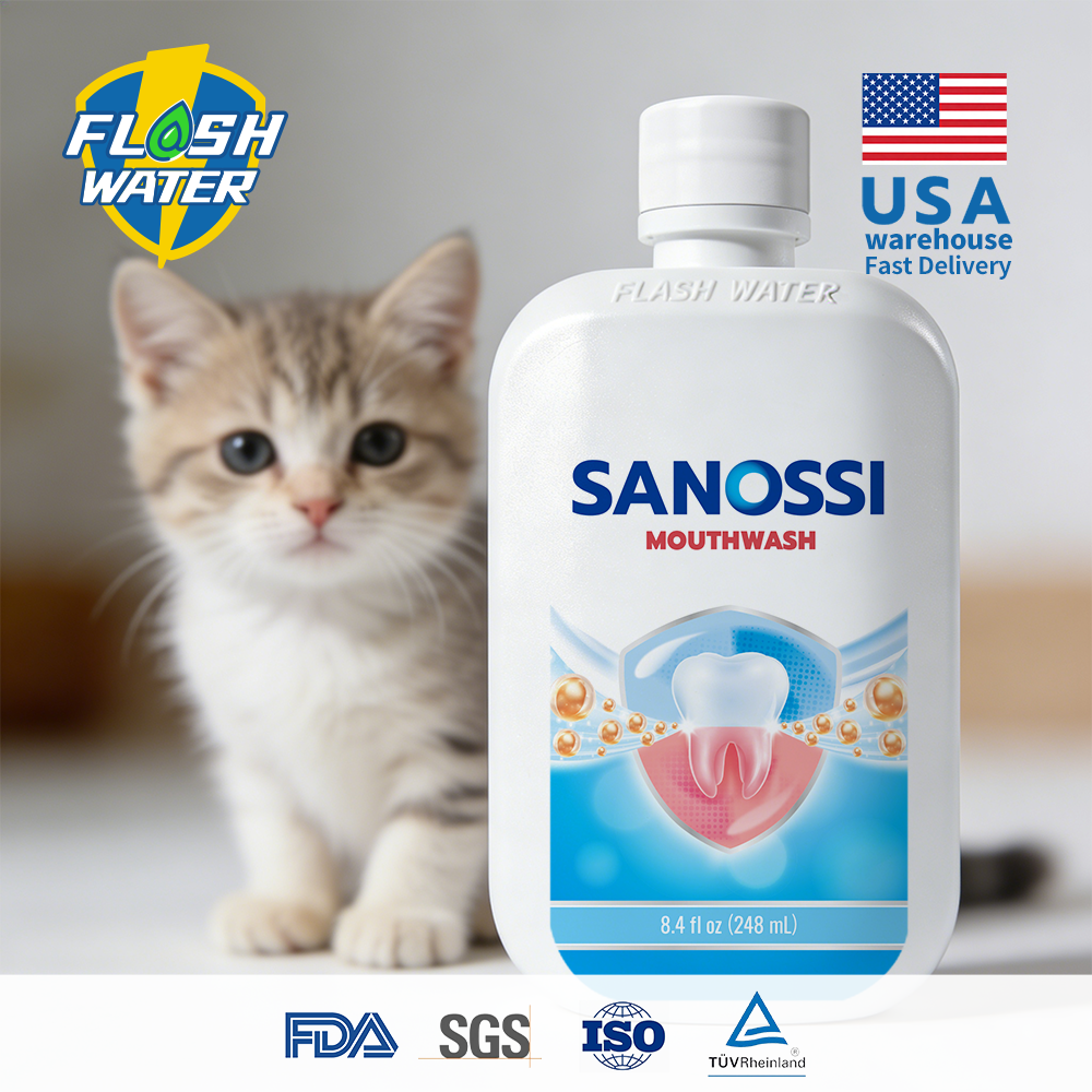 Sanossi 248ml Portable Antibacterial Alcohol Free Disposable Mouthwash Sensitive Teeth Anti-Cavity Fresh Breath Oral Microbiome