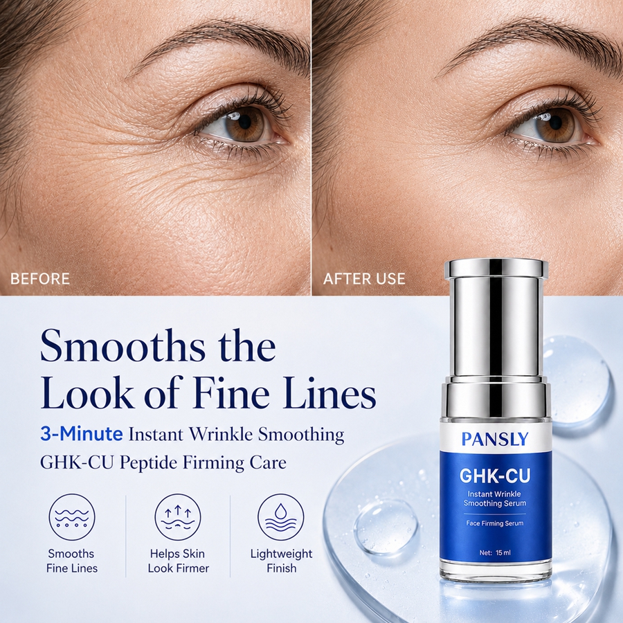 OEM Wholesale GHK-Cu Blue Copper Peptide Face Serum Instant Wrinkle Smoothing Firming Essence Facial Serum