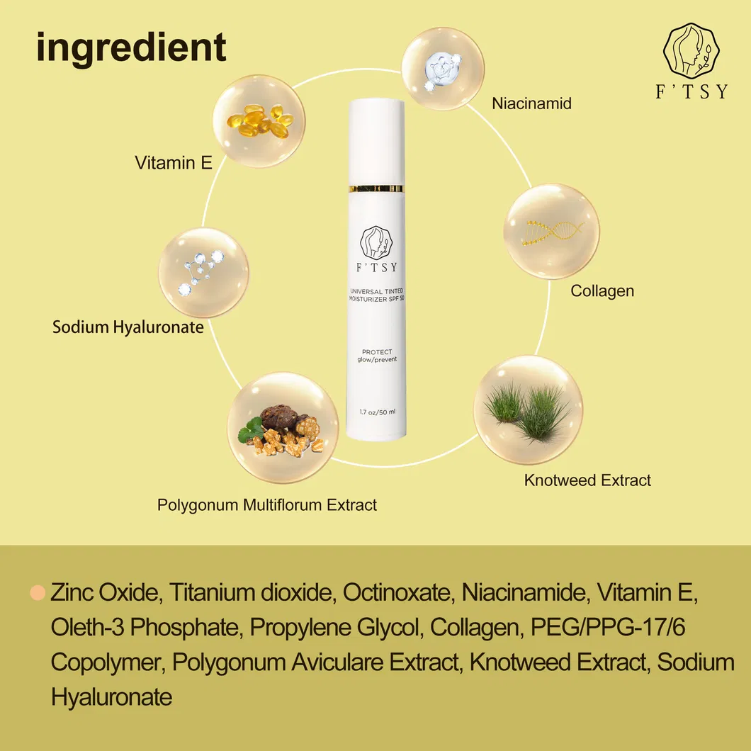 Private Label SPF 50 Tinted Sunscreen Natural Tinted Moisturizer