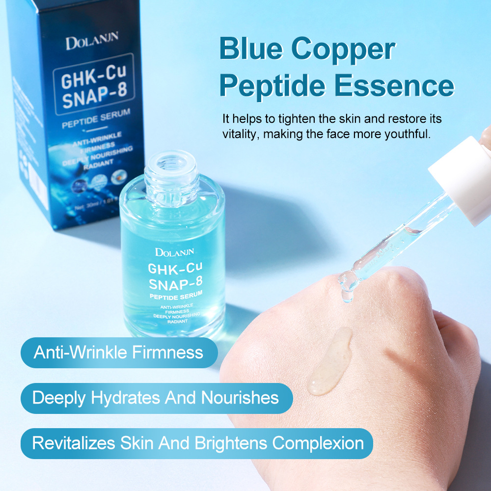 Anti-Aging Repair Copper Peptide GHK-CU Facial Serum Deep Hydration Wrinkle Smoothing Skin Essence Support Dropshipping Service