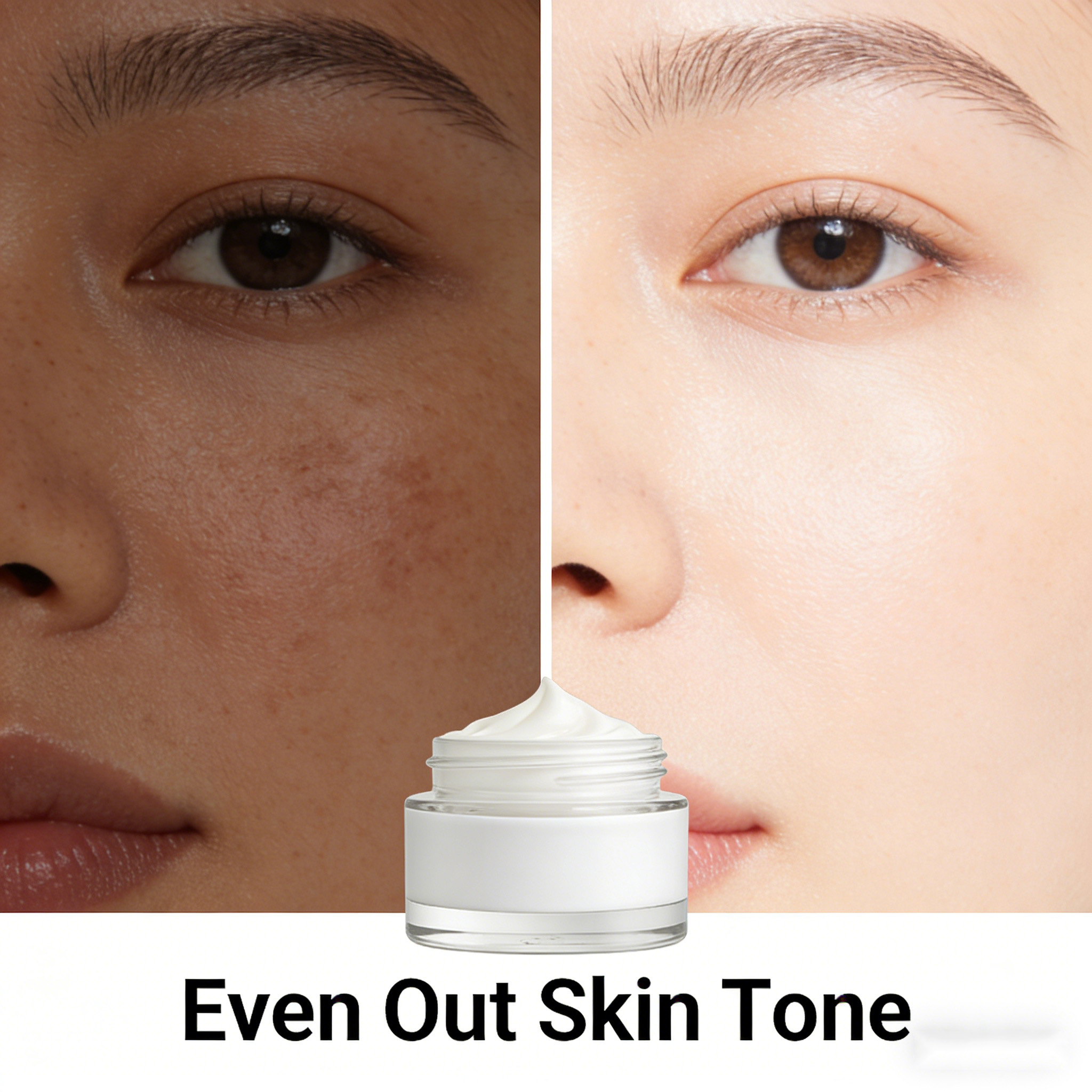 Fast Whitening Facial Cream With Glutathione &amp; Kojic Acid - Brighten Dark Spots, Organic Plant Extracts For Even Skin Tone
