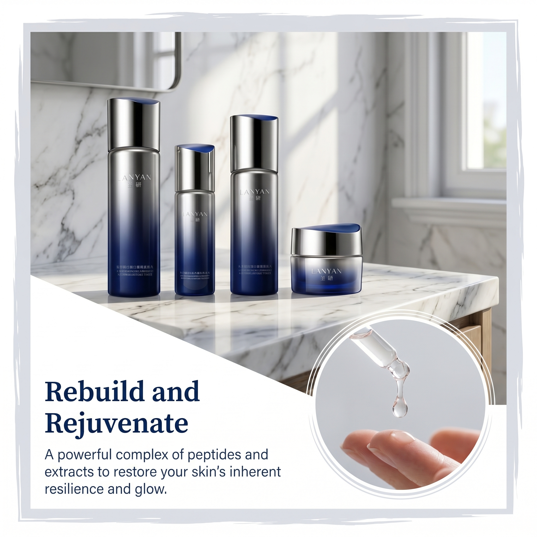 Advanced Professional Anti-Aging Ergothioneine Orchid Extract Firming Tightening Face Serum Set for Sensitive Redness Prone Skin
