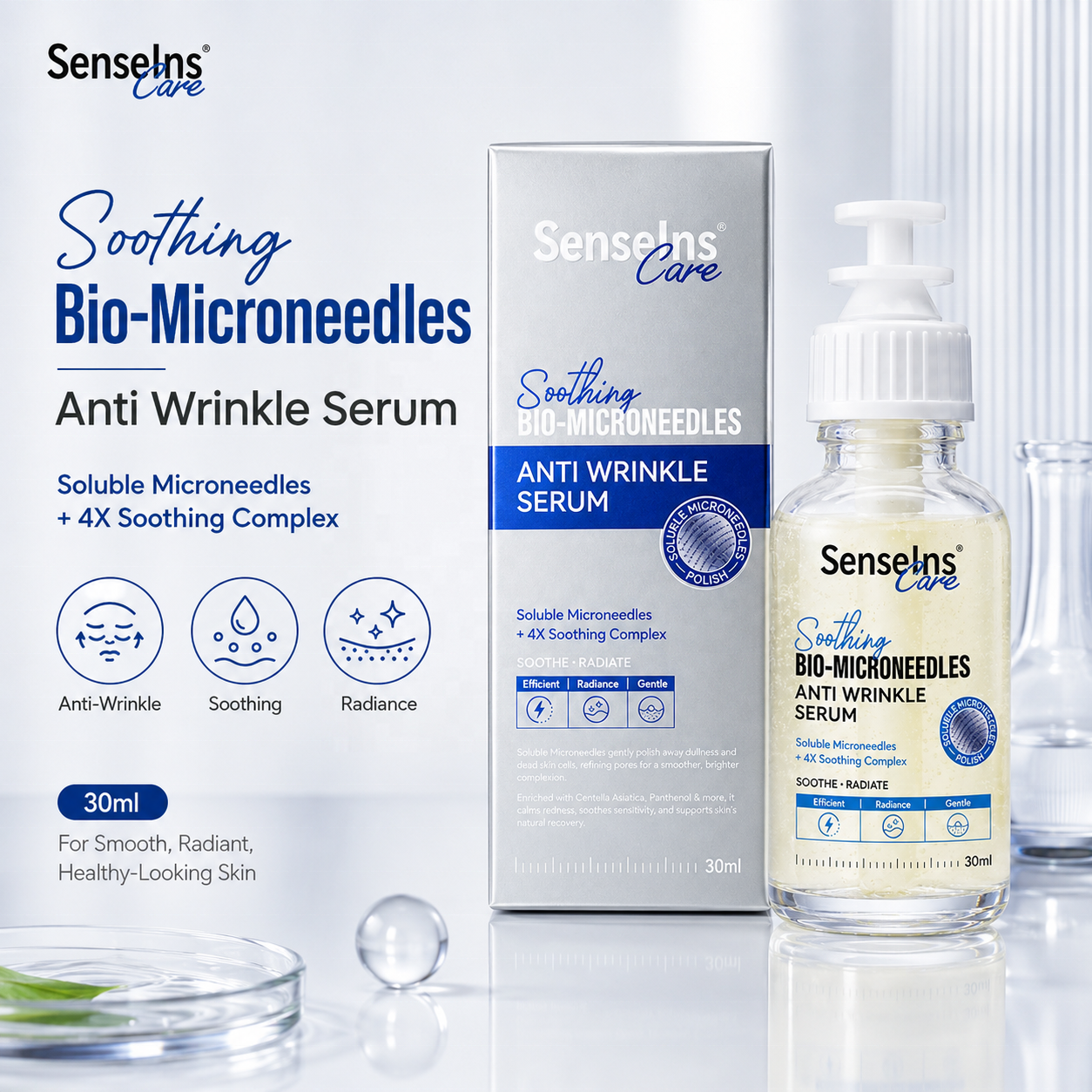 New PDRN Microneedle Serum Supplier China Bulk Anti Wrinkle Serum With Soluble Microneedles OEM Anti Aging Facial Serum for Face