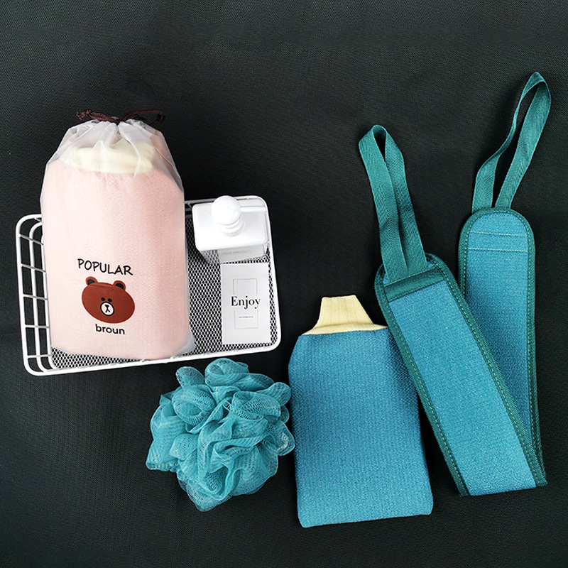 Exfoliating Bath Gloves Facial Cleaning Body Scrub Cleaning Gloves Exfoliating Gloves Shower Cover Three-piece Bath Set